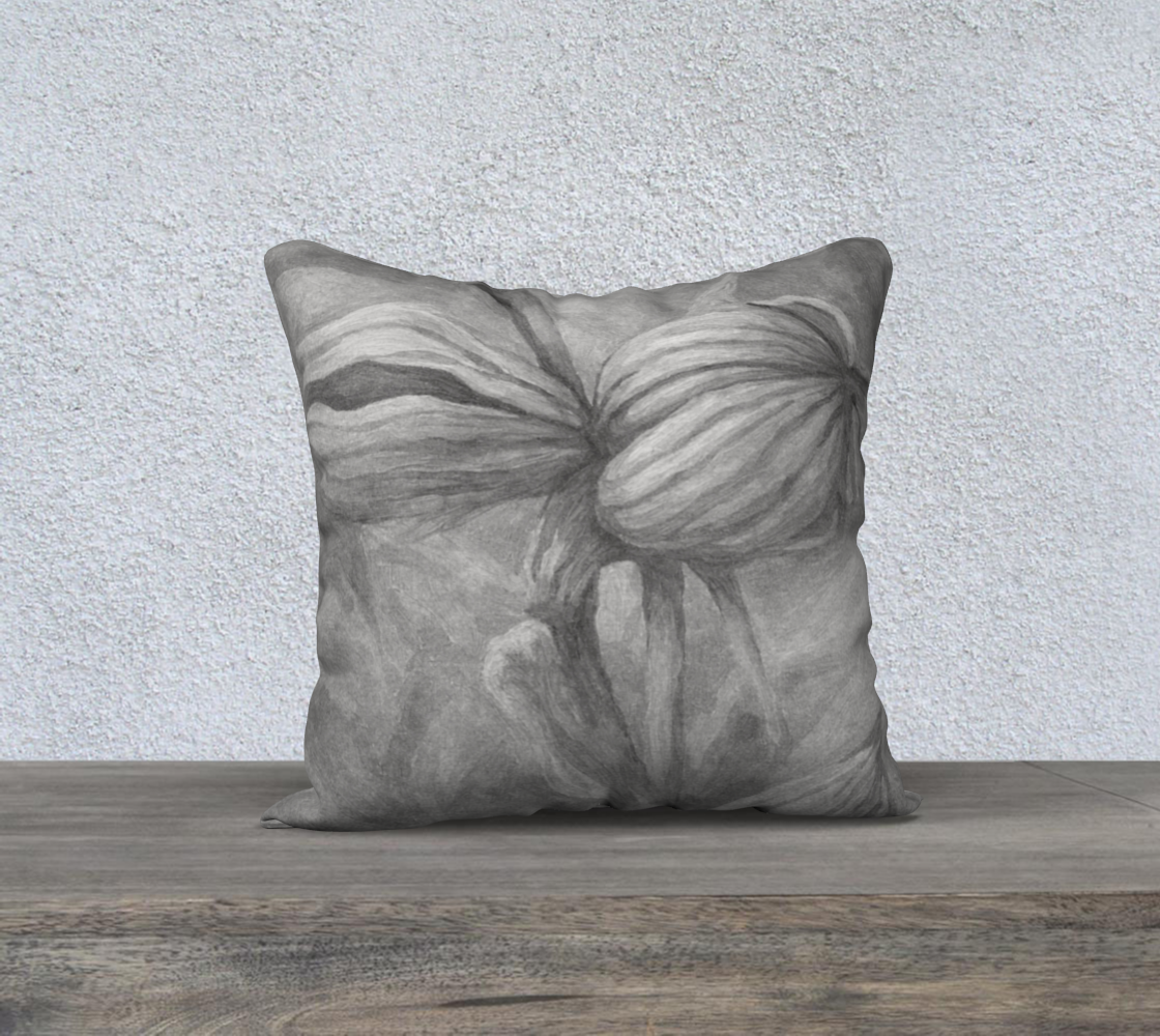 SEED PODS PREMIUM CHARCOAL ART PILLOW CASE