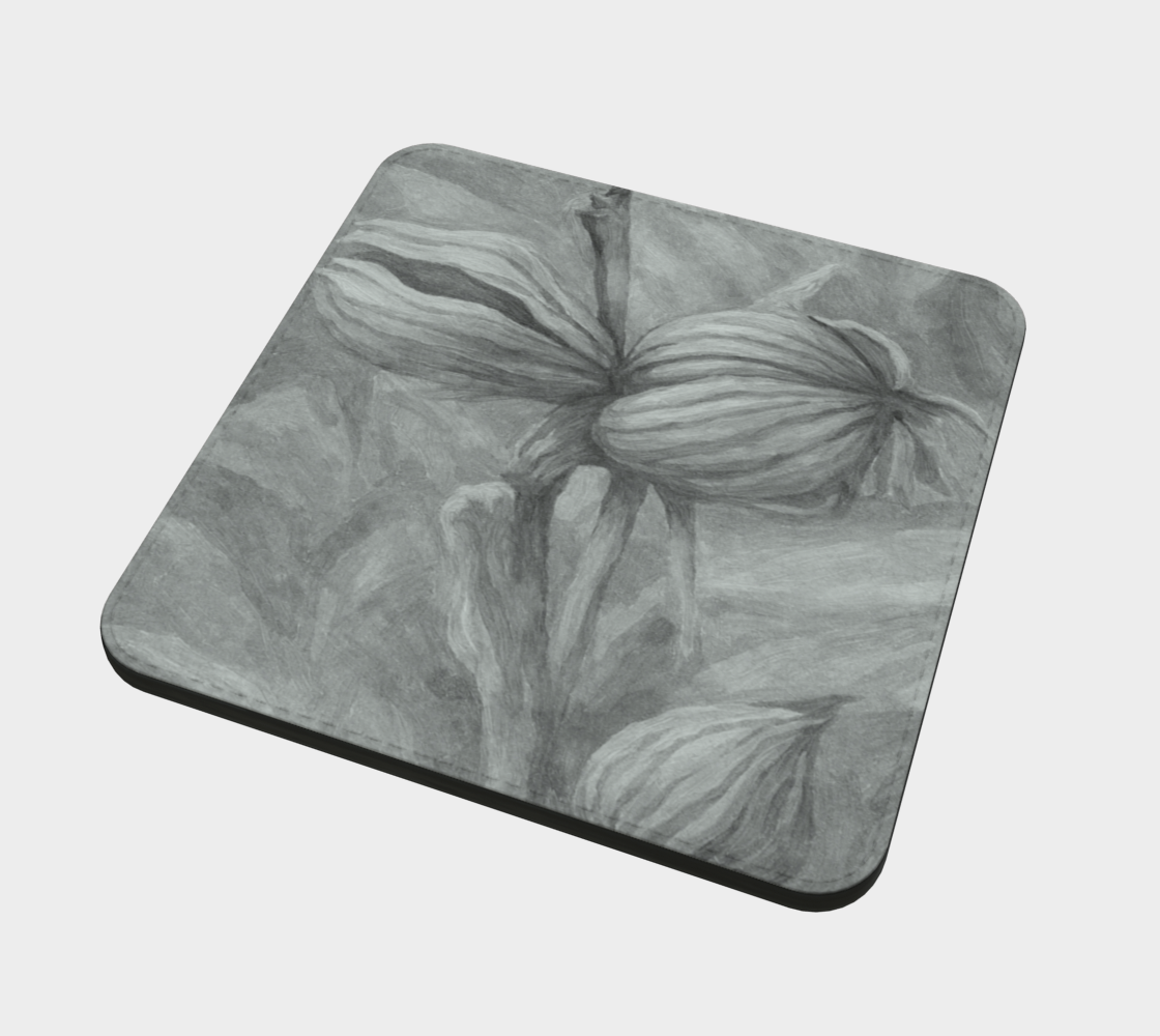 ABSTRACT CHARCOAL SEED POD COASTER