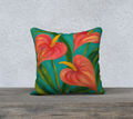 ABSTRACT PINK ANTHURIUMS PREMIUM ART PILLOW CASE