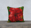 RED HIBISCUS PREMIUM ART PILLOW CASE