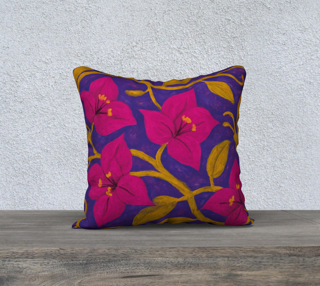 ABSTRACT HAPPY HIBISCUS PREMIUM ART PILLOW CASE