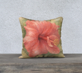PINK HIBISCUS PREMIUM ART PILLOW CASE