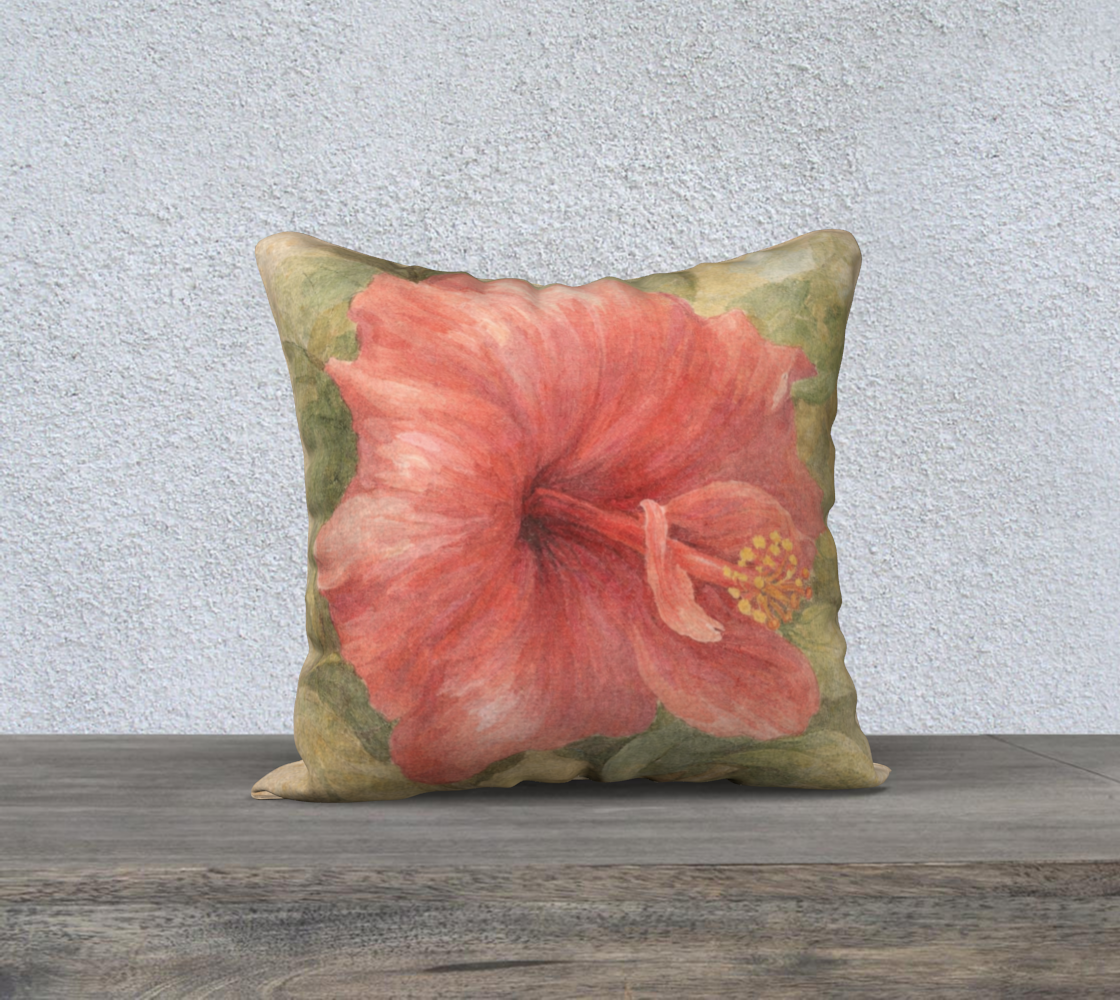 PINK HIBISCUS PREMIUM ART PILLOW CASE
