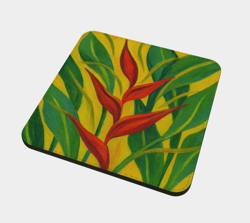 ABSTRACT HELICONIA COASTER