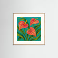 Abstract Pink Anthuriums (50 cm x 50 cm) Framed Art Print