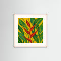 Abstract Red Heliconia (50 cm x 50 cm) Framed Art Print